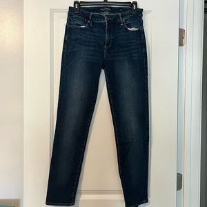 Lucky brand jeans; dark wash, skinny, mid rise